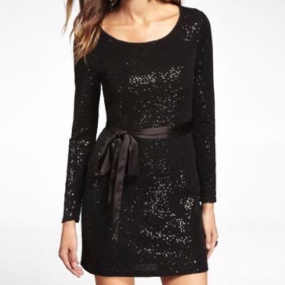 chinese dress ladies Express Long Sleeve Deep V Full Sequin Dress NWT- Size S main image 0